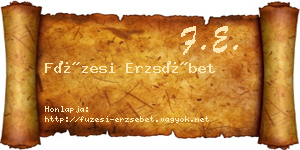 Füzesi Erzsébet névjegykártya
